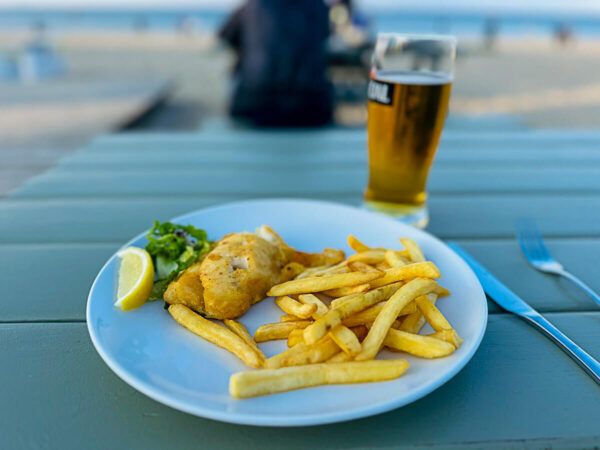 Sopot: Fischgericht am Strand 