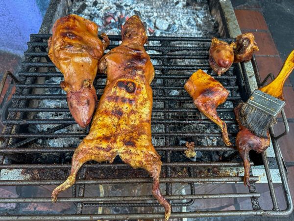 Essen in Ecuador: Meerschweinchen vom Grill