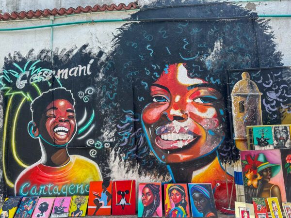 Mural mit farbiger Frau