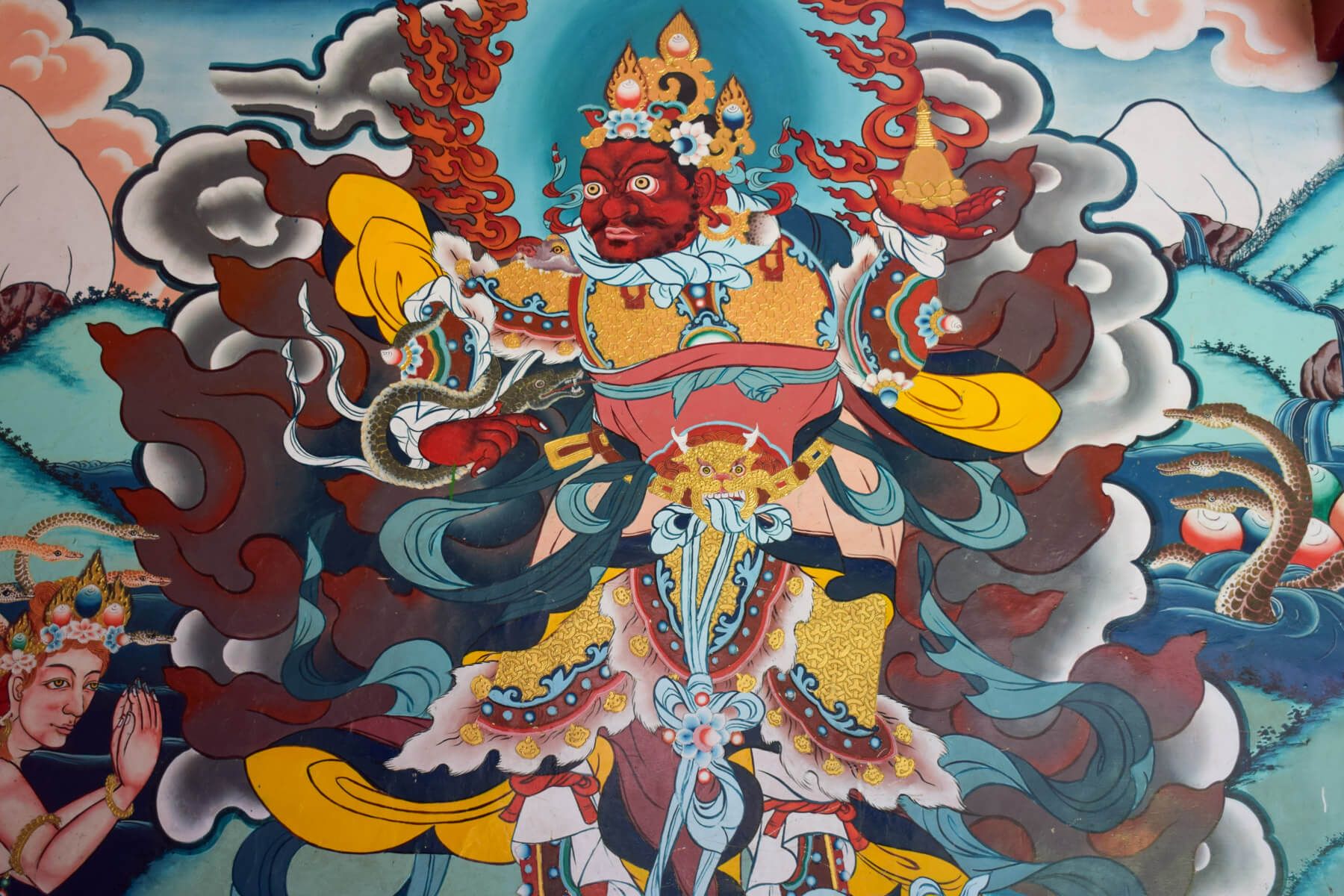Wandbehang mit religiösen Motiven