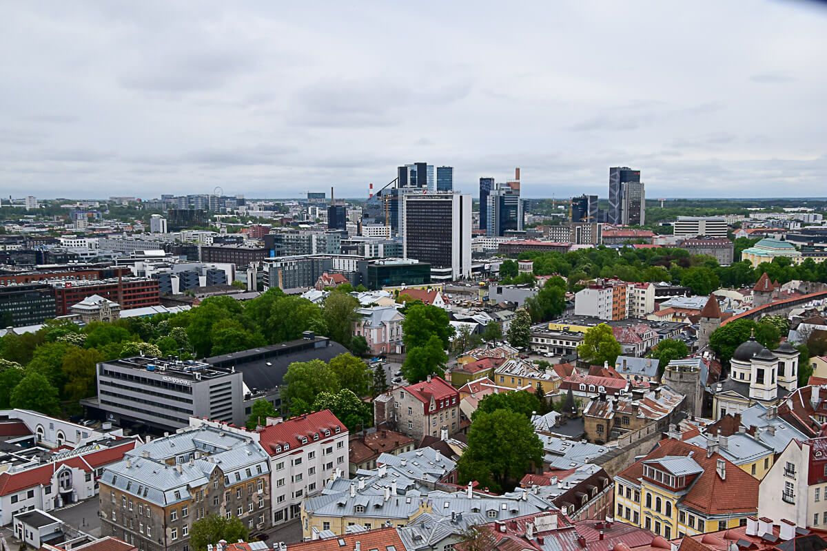 Blick auf die Hochhäuser der Neustadt von Tallinn