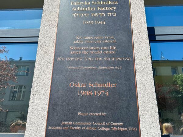 Erinnerungsstein für Oskar Schindler