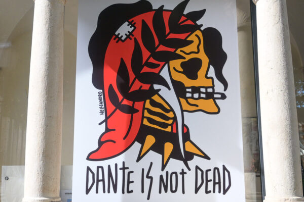 Zwei Stadtperlen der Emilia-Romagna: Sehenswürdigkeiten in Bologna und Ravenna auf der Durchreise 47 Plakat mit Dante