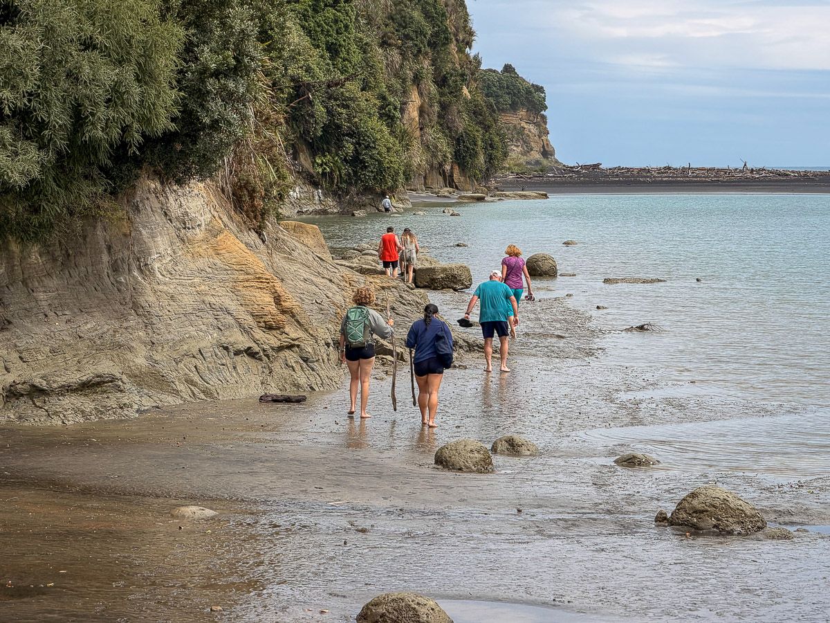 Neuseeland: Reisetipps für Mount Taranaki und New Plymouth 45 Wanderer auf dem Weg zu den Three Sisters