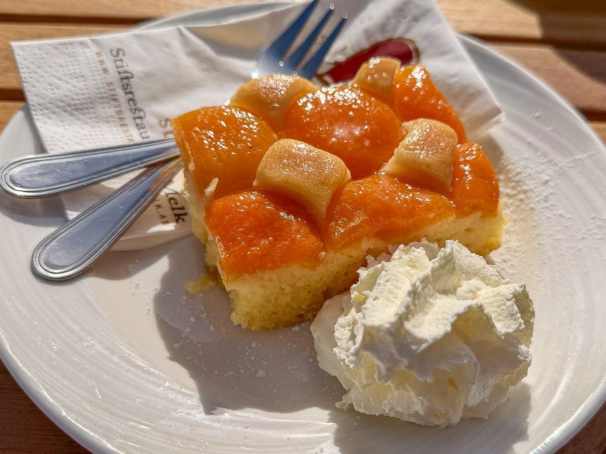 Marillenkuchen mit Schlagsahne