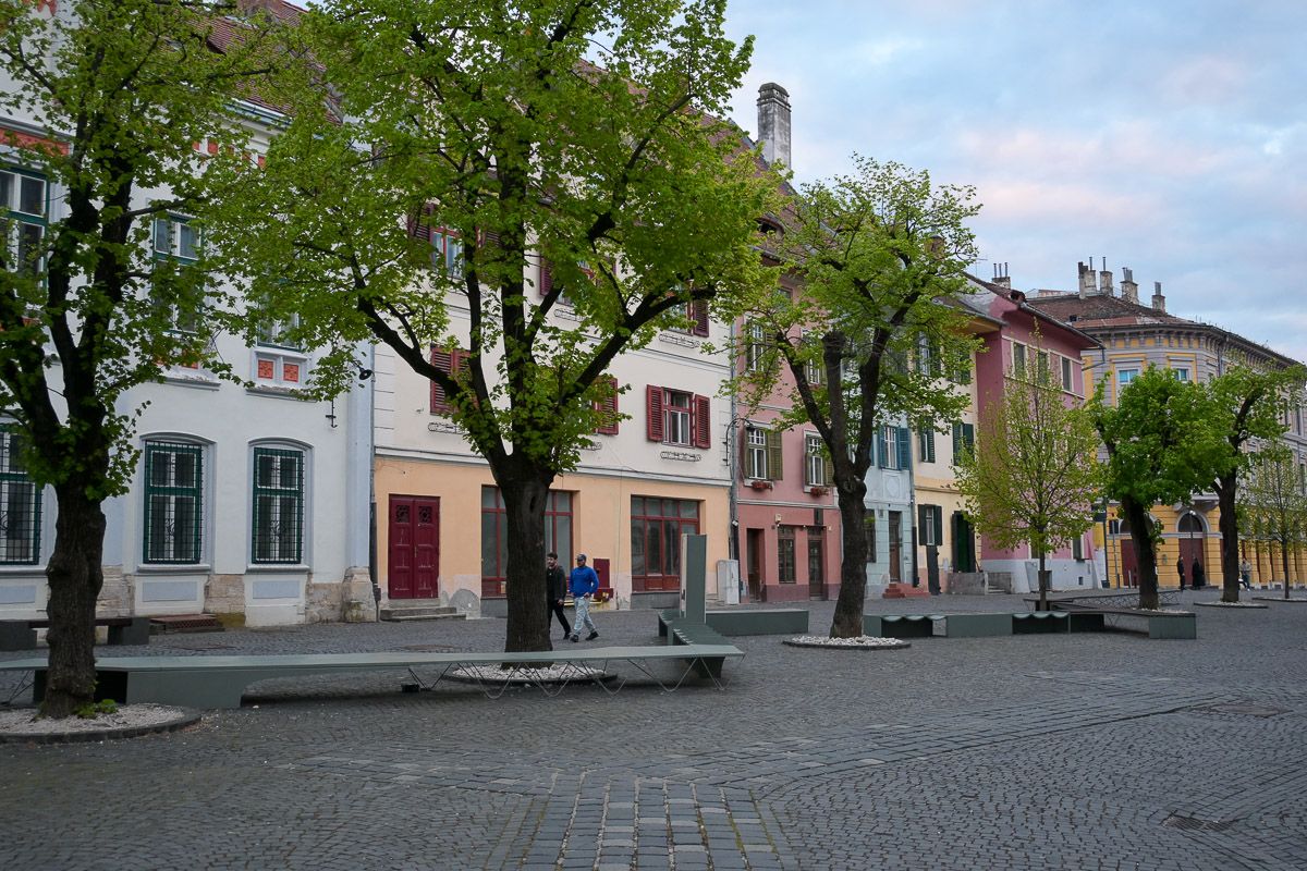 Bunte Häuser am Huet-Platz