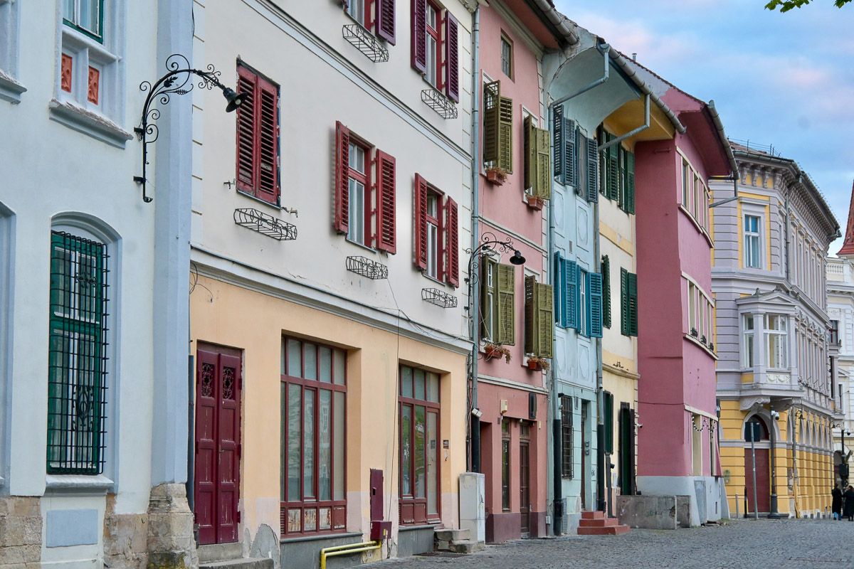 Bunte Häuser am Huet-Platz