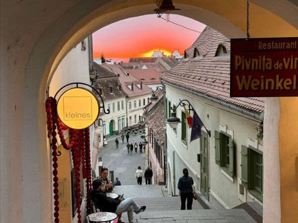 Sagstiege bei Sonnenuntergang