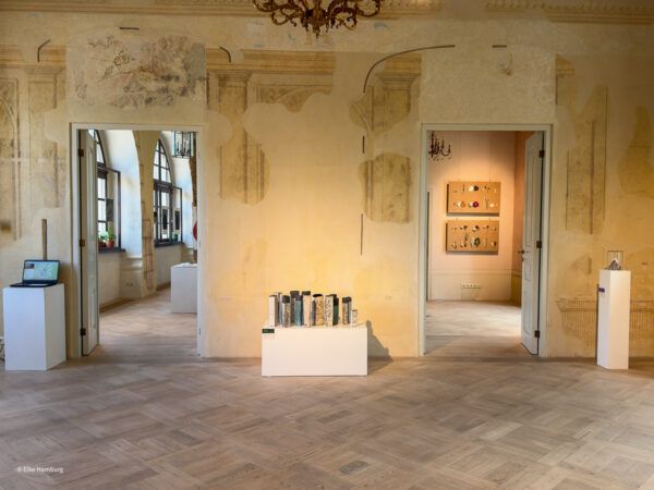 Eleganter Innenraum des Schlosses mit Ausstellung