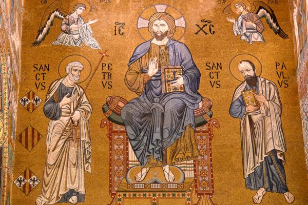 Byzantinisches Mosaik zeigt den Christus Pantokrator 